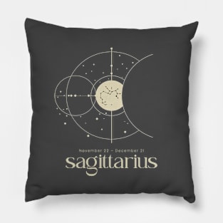 Sagittarius Zodiac Sign Minimalist Aesthetic Design Pillow