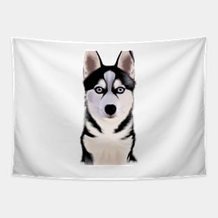 Cute Husky Drawing Tapestry