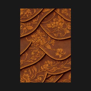 Brown Ornamental Leather Patches, natural and ecological leather print #59 T-Shirt