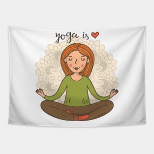 Yoga is love Tapestry