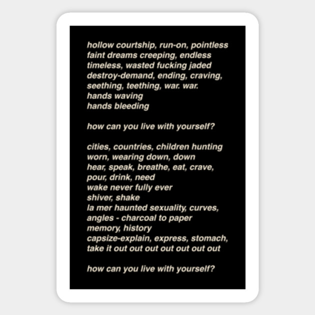 Chelsea Wolfe Mer Lyrics Chelsea Wolfe Sticker Teepublic