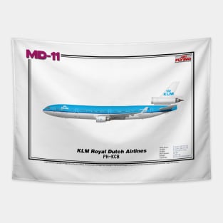 McDonnell Douglas MD-11 - KLM Royal Dutch Airlines (Art Print) Tapestry