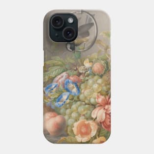 Still Life with Flowers, Fruits, a Bird and a Mouse by Herman Henstenburgh Phone Case