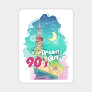 90's Dream Girl (Lines version) Magnet