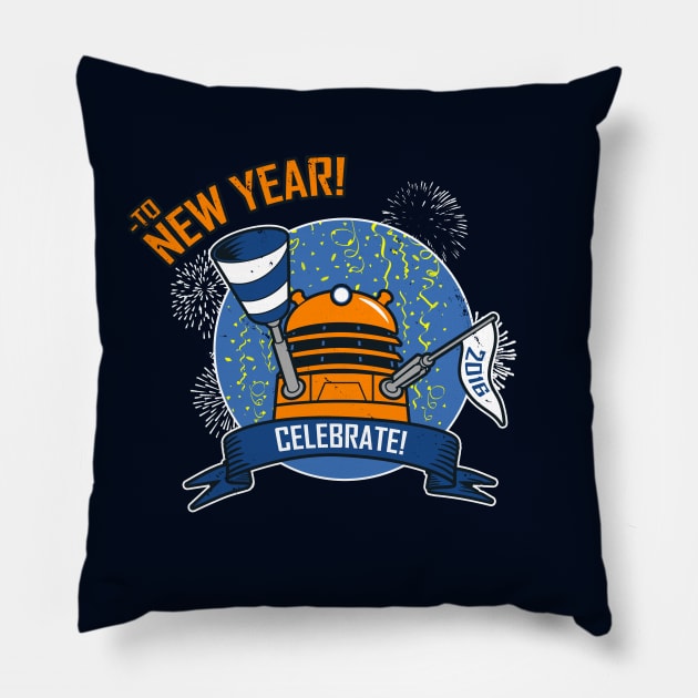 New Year Celebration Cute Alien Meme Pillow by BoggsNicolas