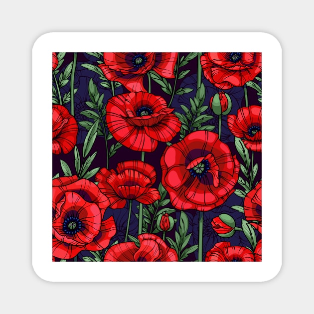 red poppies Magnet by  ESHA-Studio