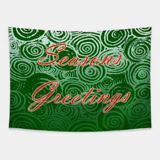 Seasons Greetings Swirls Tapestry