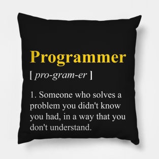 Programmer Tech Support Definition Shirt Funny Computer Nerd Meaning Pillow