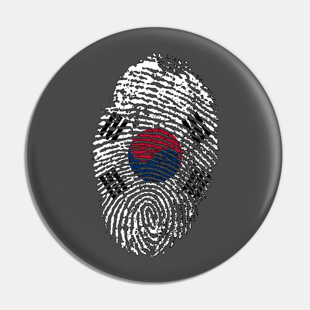 South Korea Flag - KR Fingerprint Flag - South Korean Flag Pin by Printaha