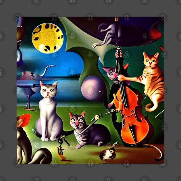 Jazz Cats Waiting For The Band Leader by Musical Art By Andrew