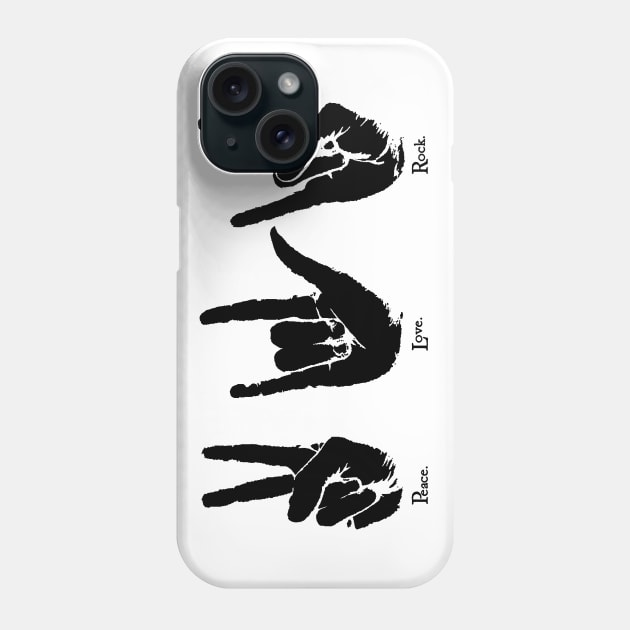 peace love rock and roll B Phone Case by DrTigrou