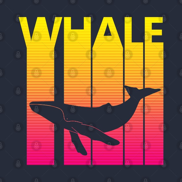 Vintage Retro Blue Whale by GWENT