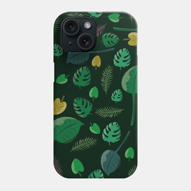 Jungle Leaf Pattern Phone Case by JDP Designs