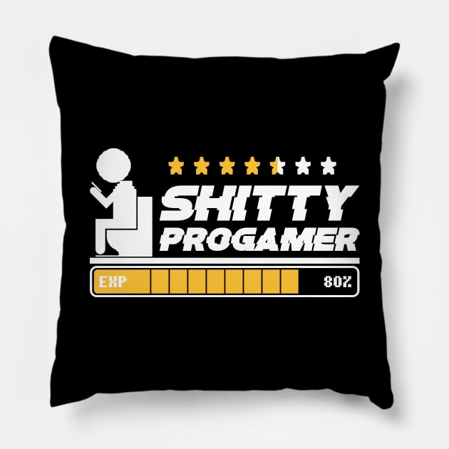 Progamer Gaming Shitty Gamer Pillow by avshirtnation