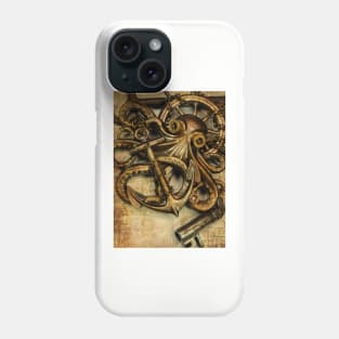 Vintage anchor and octopus steampunk Phone Case