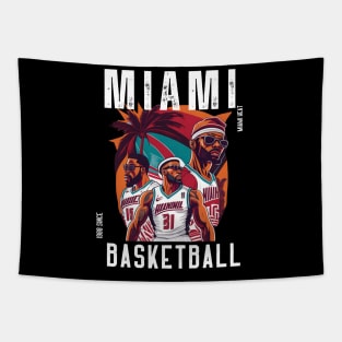 Miami heat basketball  vector graphic design Tapestry