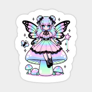 Pastel Goth Fairy Emo Girl Chibi Kawaii Holographic Cute Magnet