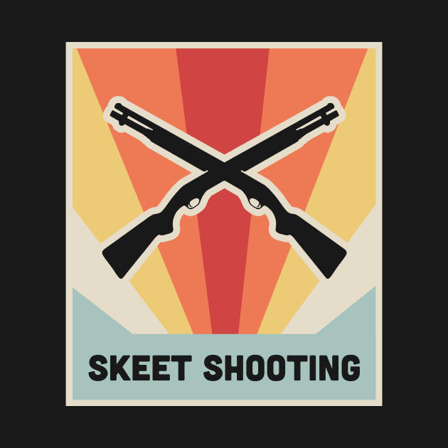 Vintage Style Shotgun Skeet Shooting Poster by Wizardmode