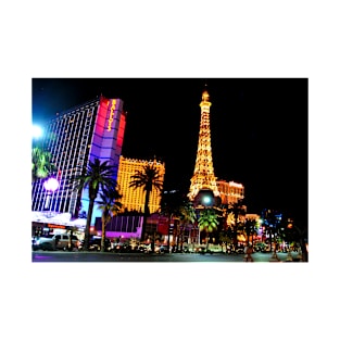 Eiffel Tower Paris and Ballys Hotel Las Vegas America T-Shirt