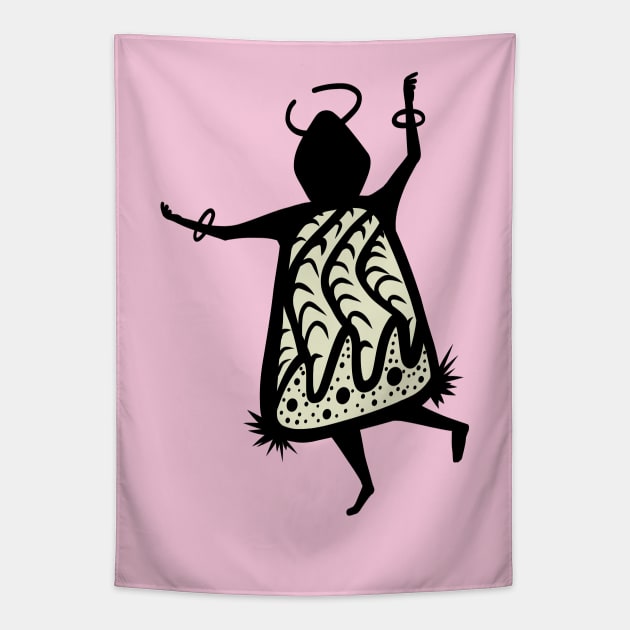 Dancer Cave Person Tapestry by Caving Designs