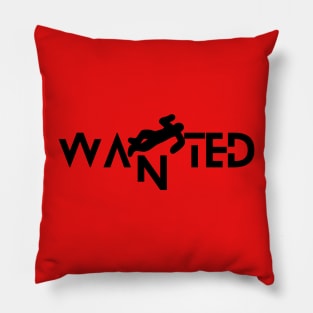 Wanted man typography design Pillow