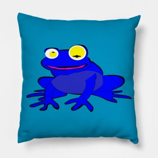 Blue frog Pillow