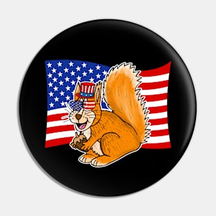 4th July Squirrel USA Flag Independence Day 2022 Pin