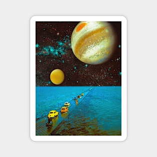 Infinite Sea - Space Collage, Retro Futurism, Sci-Fi Magnet