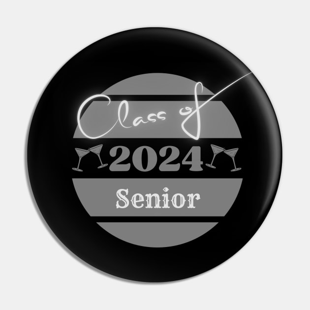 Class of 2024 senior black Class Of 2024 Pin TeePublic