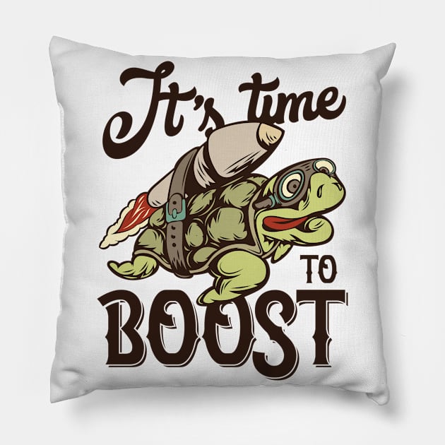 It's Time To Boost Turtle Pillow by CB Creative Images