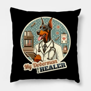 Doctor Doberman Pillow