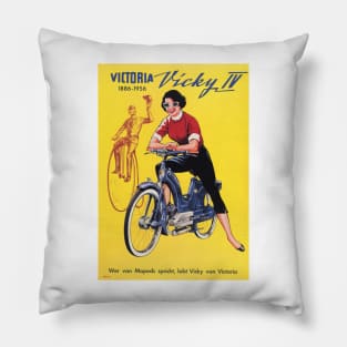 Victoria Vicky Motorcycles Motor Bike Retro Advertising Vintage Pillow