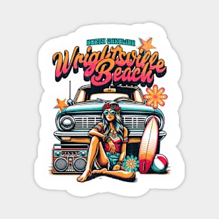 Wrightsville Beach, NC Groovy Hippie Smooth Summer Magnet