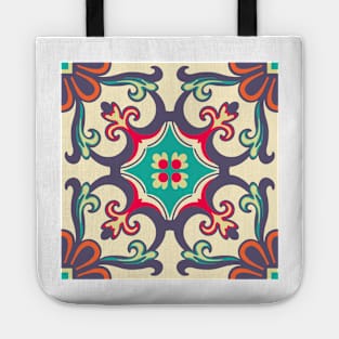 Seamless Colourful Ornament Tiles Tote