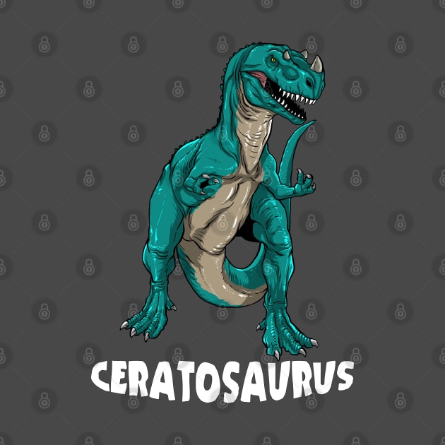 Ceratosaurus Dinosaur Design by Terra Fossil Merch