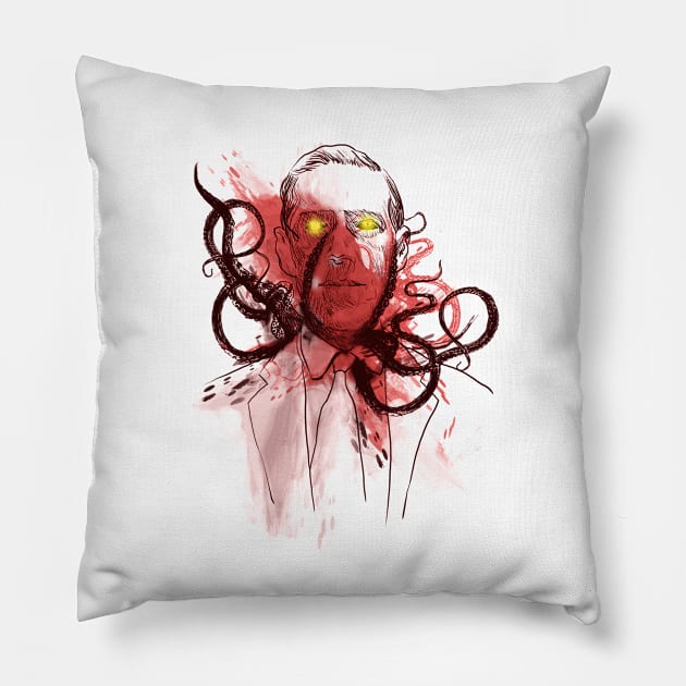 miskatoninked-heather grey version Pillow by kharmazero