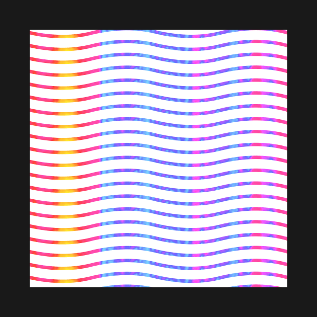 Wavy Lines Rainbow on White Repeat 5748 by ArtticArlo