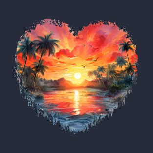 Moody Sunset Heart T-Shirt