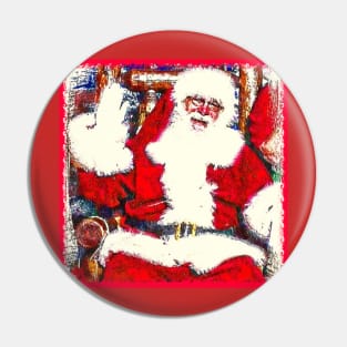 santa waving Pin