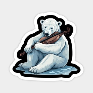 Polar Bear Playing Violin Magnet