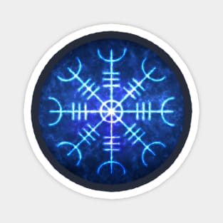 Helm of Awe Sigil, Icelandic Magical Stave Wrought in Ice Fire Magnet