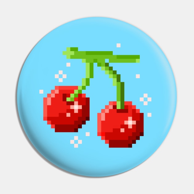 Pixel Cherries Pin by lucypixels