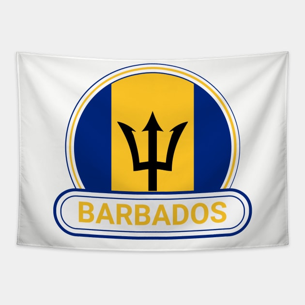 Barbados Country Badge - Barbados Flag Tapestry by Yesteeyear