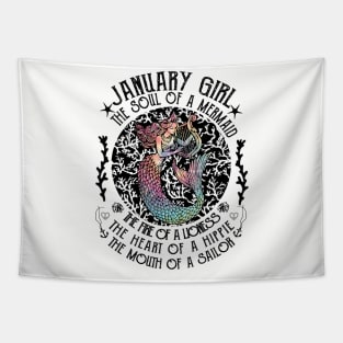 January Girl The Soul Of A Mermaid Hippie T-shirt Tapestry