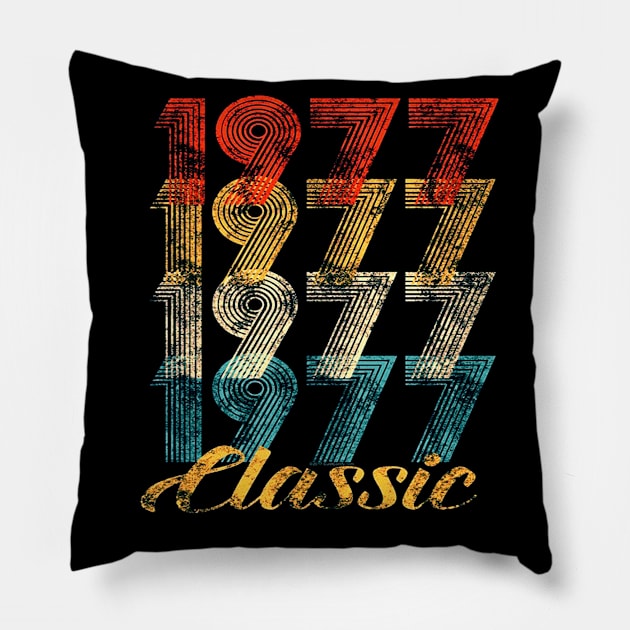 40th Birthday Gift Vintage 1977 Pillow by klausgaiser