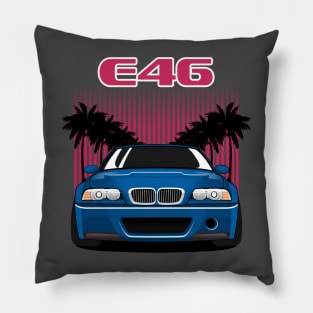 e46 blue bimmer Pillow