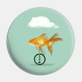 Unicycle Goldfish Pin