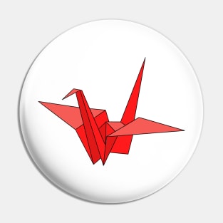 Red origami crane Pin