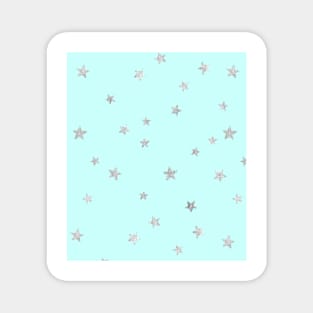 Pretty Y2K Glitter Stars Design in Baby Turquoise Magnet