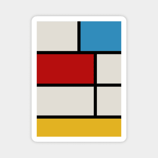 Art Lover Mondrian Style Abstract Geometry Magnet